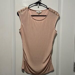 Calvin Klein Pink Sleeveless Top with Gold Buttons